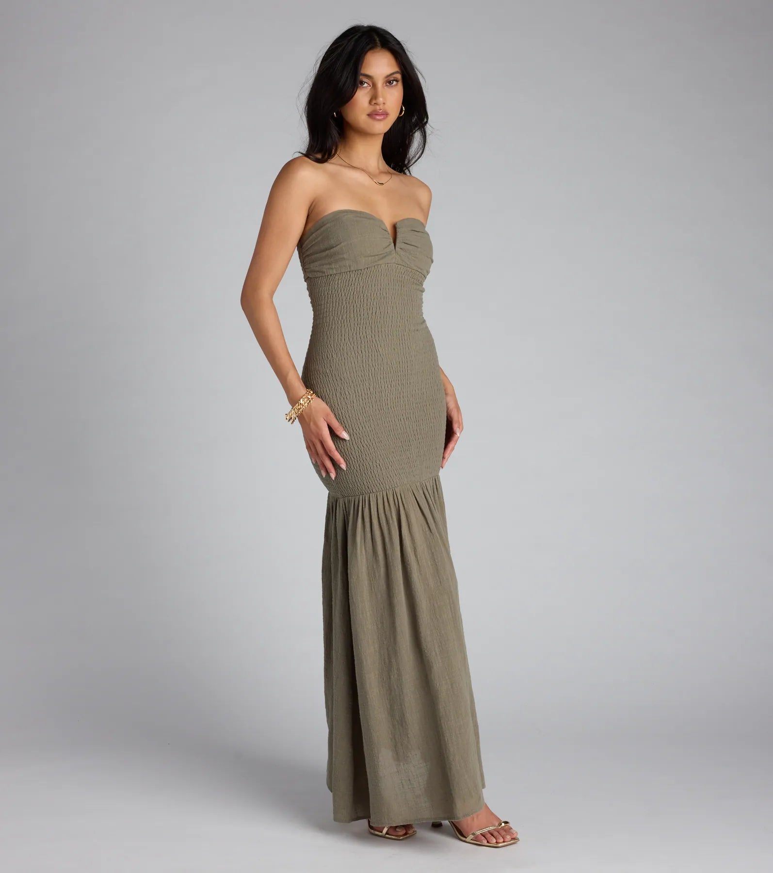 Breath Of Fresh Air Smocked Maxi Tube Dress