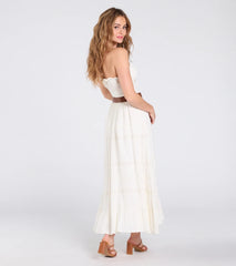 Breezy Chic Belted A-Line Maxi Dress