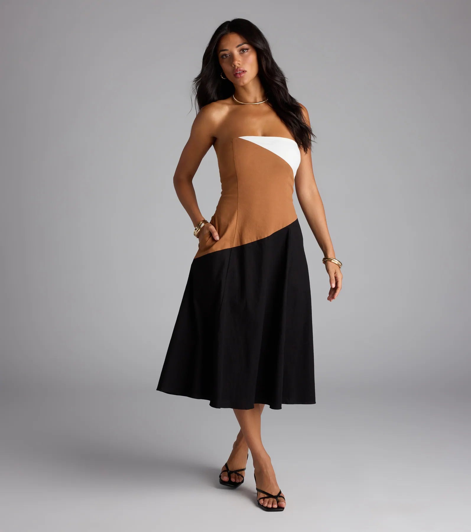 Picture Perfect Color Block Midi Dress