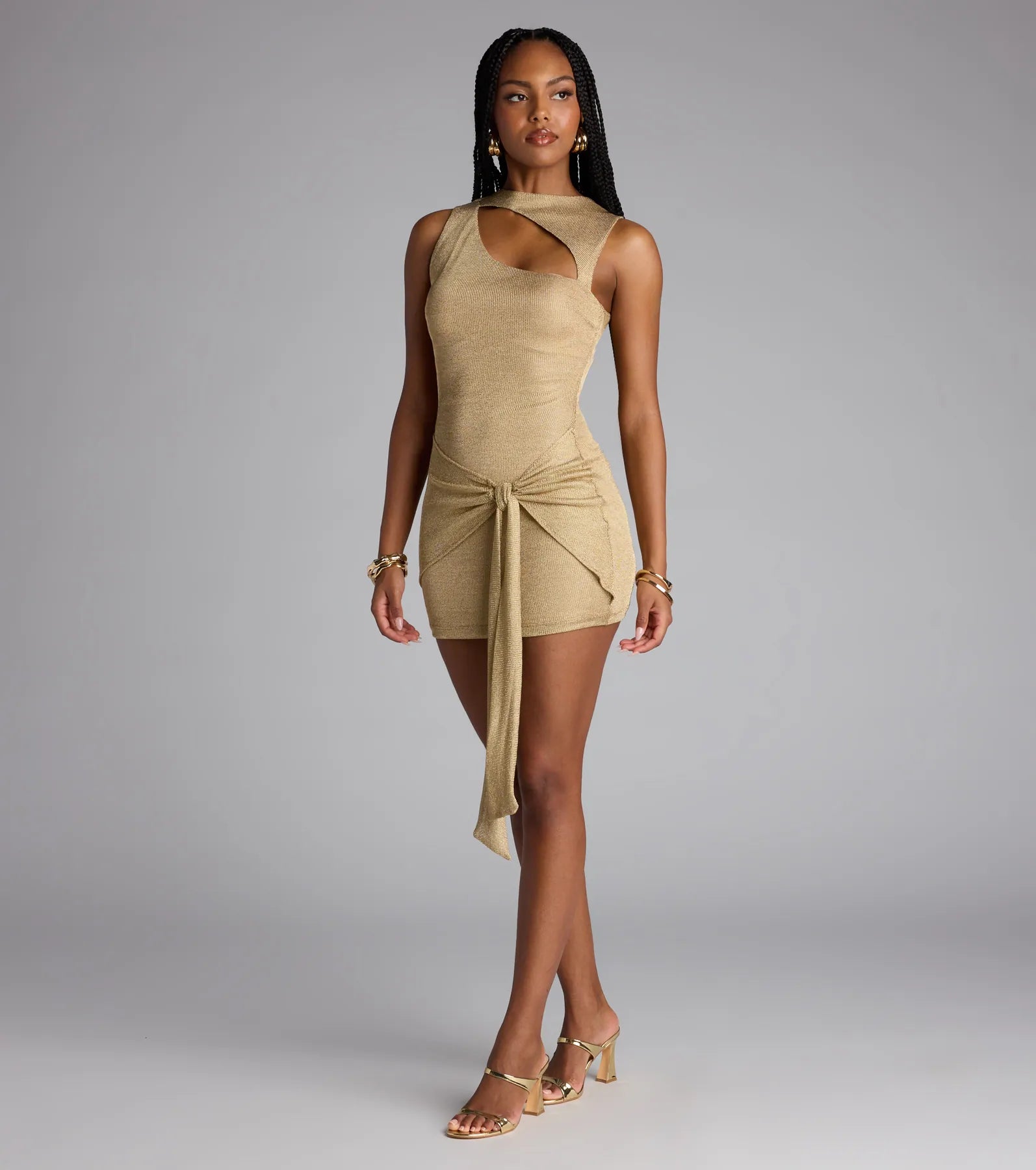 Wrap Star Cutout Mini Dress