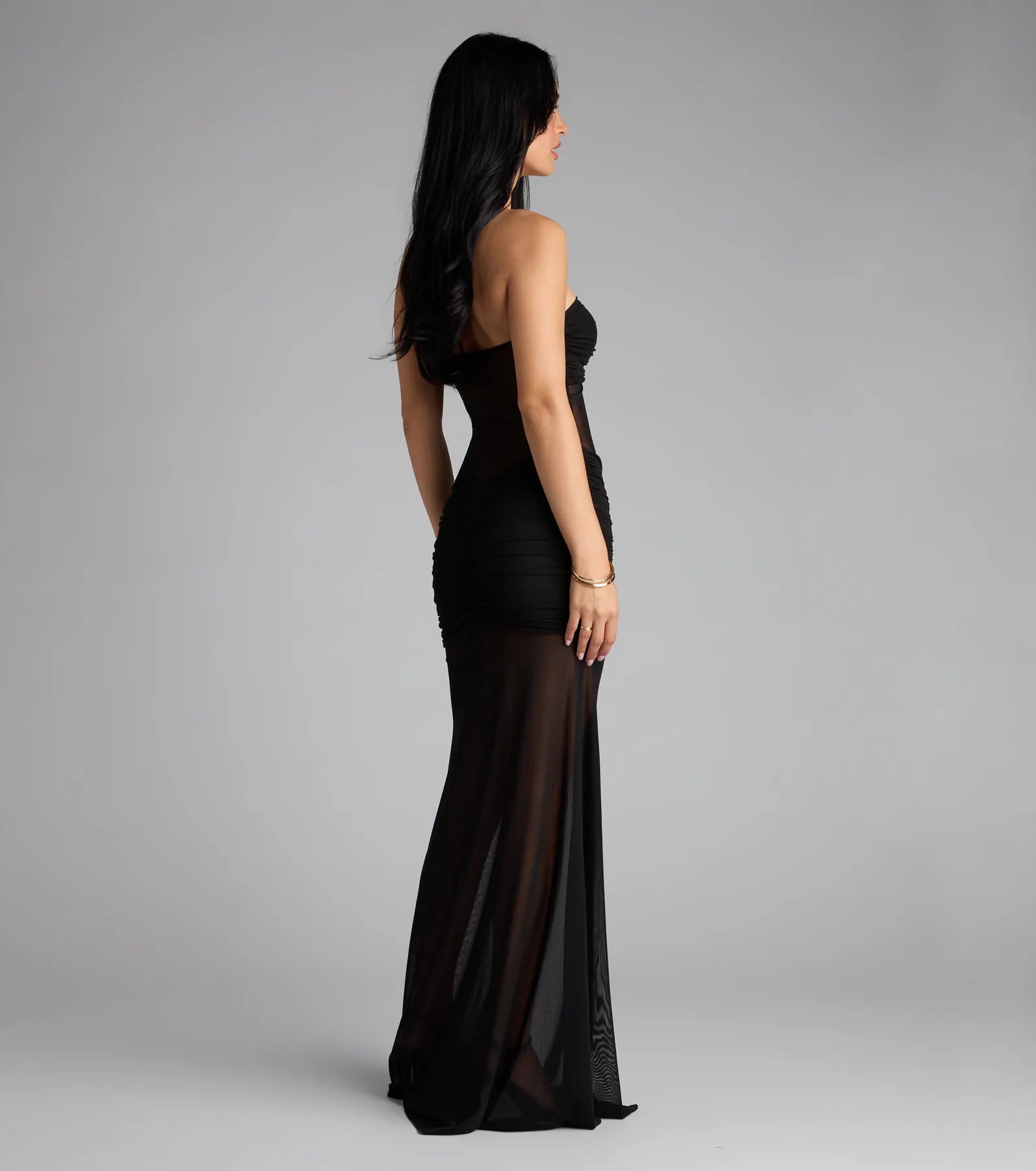 Lasting Impression Sheer Mesh Maxi Dress