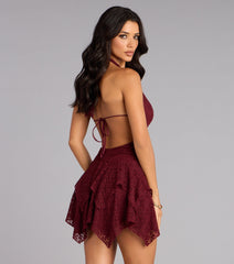 After Dark Charm Lace Halter Dress