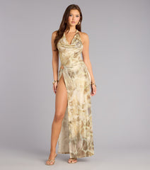 Serving Fierce Vibes Cowl Neck Maxi Dress