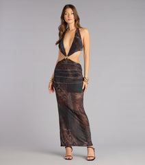 Edge of Allure Halter Maxi Dress