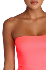 Glow Up Neon Strapless Mini Dress