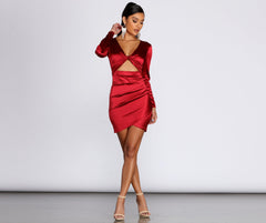 Twist of Fate Satin Mini Dress