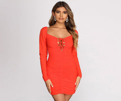 Picking Up On A Vibe Ruched Tie Front Mini Dress