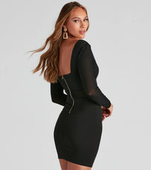 Sheer Bet Mesh Paneled Dress