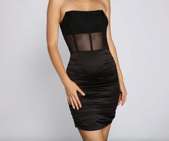 Girl On The Town Satin Mini Dress