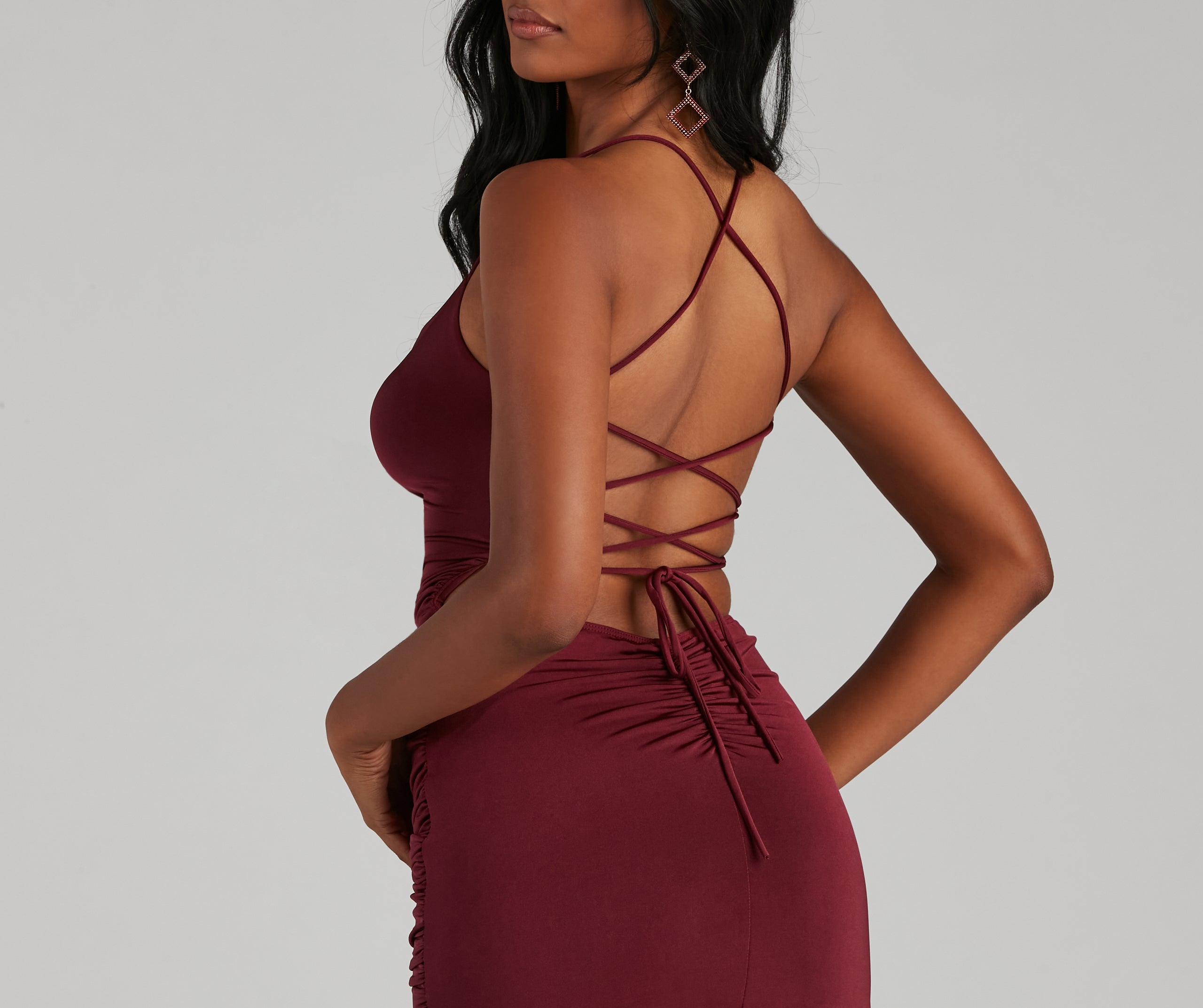 Dance Till Dawn Lace-Up Mini Dress