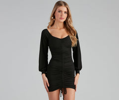 Casually Fab Ruched Mini Dress