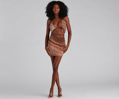 Island Tide Marble Mesh Halter Dress