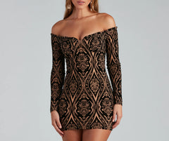 Regal Glam Off The Shoulder Bodycon