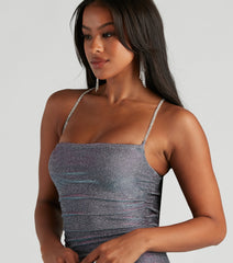 Disco Ball Glitter Knit Mini Dress