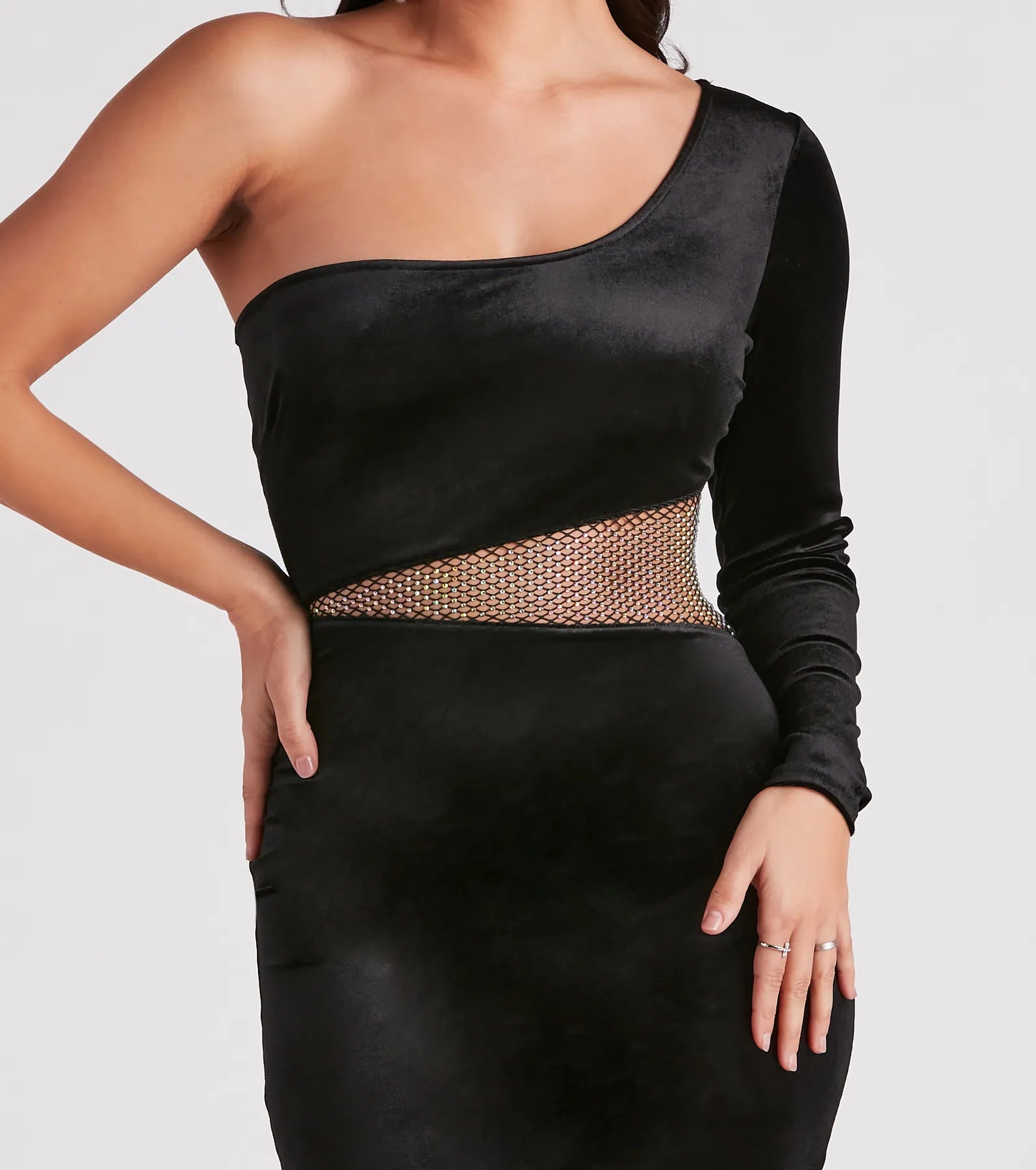 Keep It Luxe Rhinestone Velvet Mini Dress