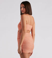 Major Shine Glitter Knit Mini Dress