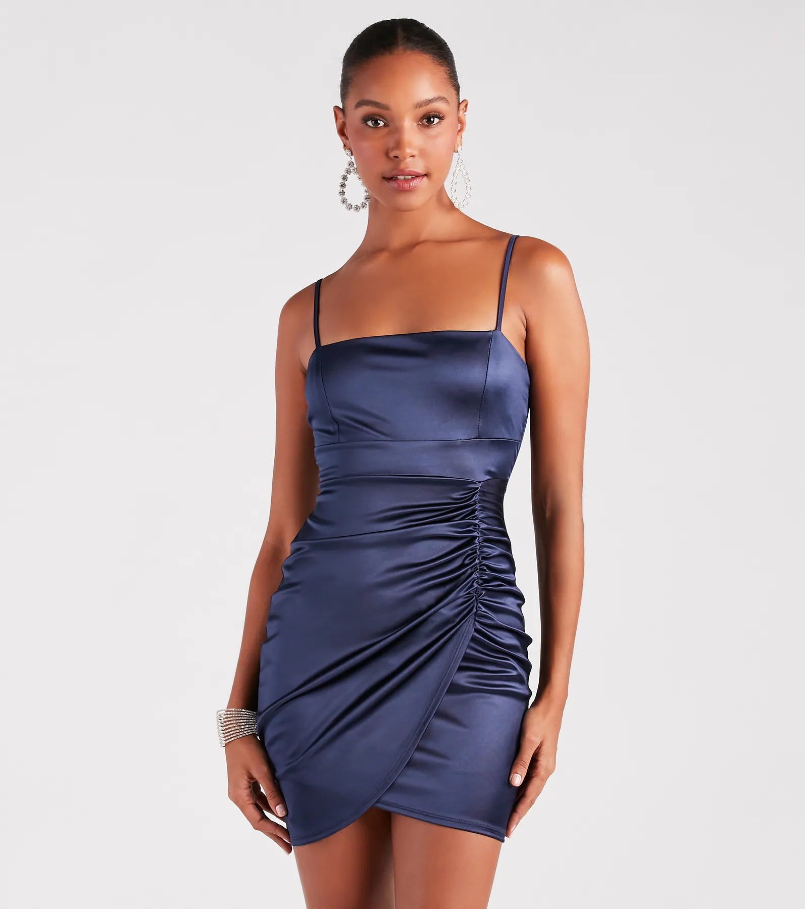 Sultry Attitude Satin Bodycon Dress