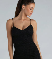 Catch This Glow Glitter Mini Dress