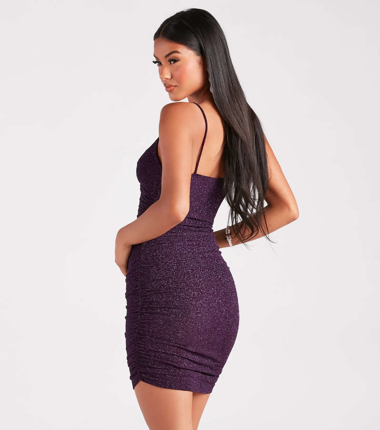 Put A Bow On It Glitter Mini Dress