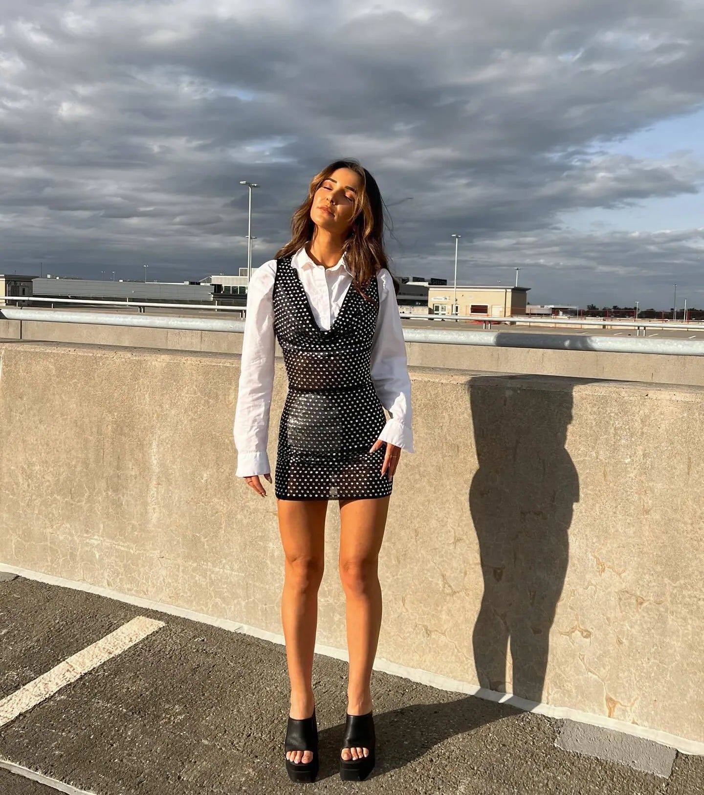 Remarkable Show-Stopper Rhinestone Mesh Mini Dress