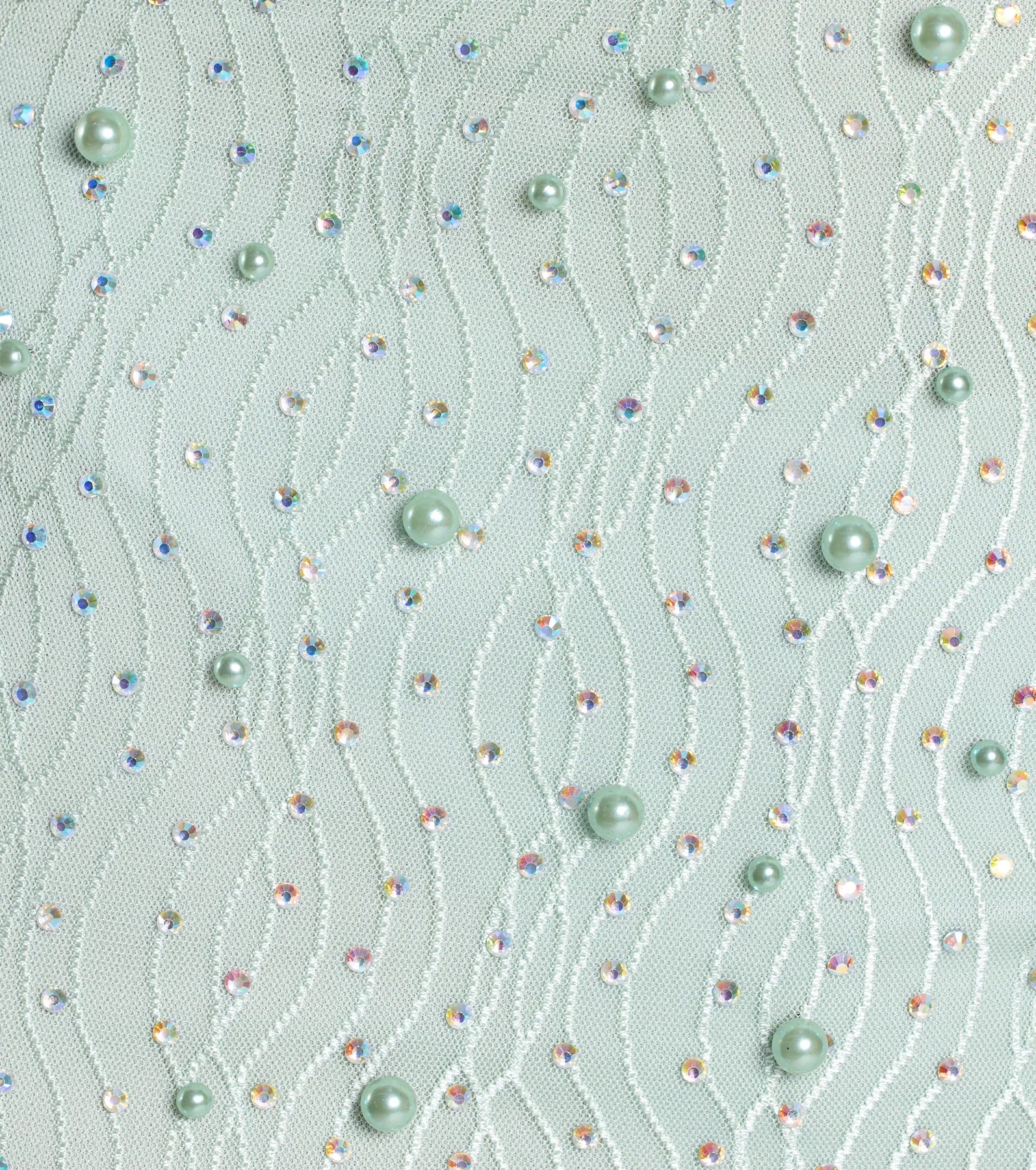 Sensuous Sultry Faux Pearl Rhinestone Mini Dress