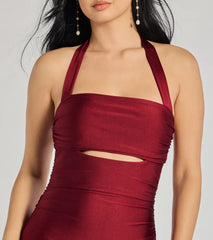 Cut Out Cutie Halter A-Line Mini Dress