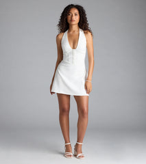 Pretty Picture Halter A-Line Mini Dress