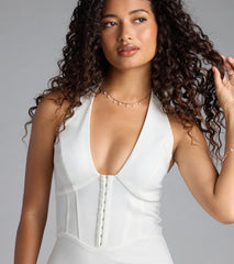 Pretty Picture Halter A-Line Mini Dress