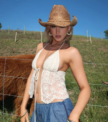 Unforgettable Babe Sheer Lace Crop Top