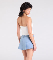 Lookin' Cute Bow-Trim Cutout Top