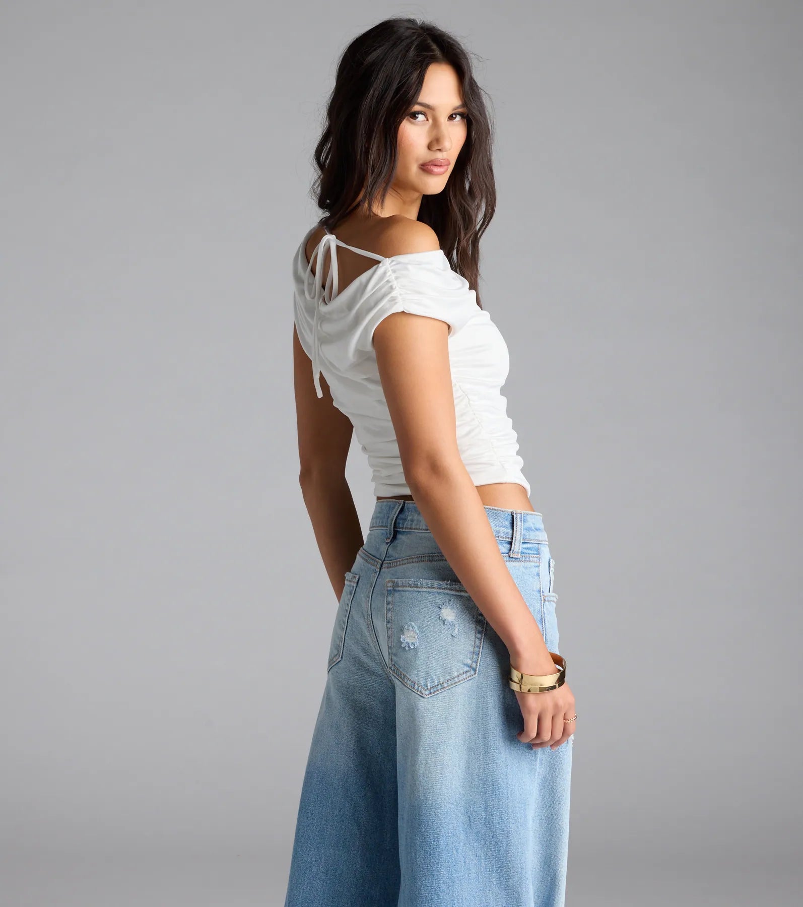 A Bit Of Sweetness Off-Shoulder Crop Top