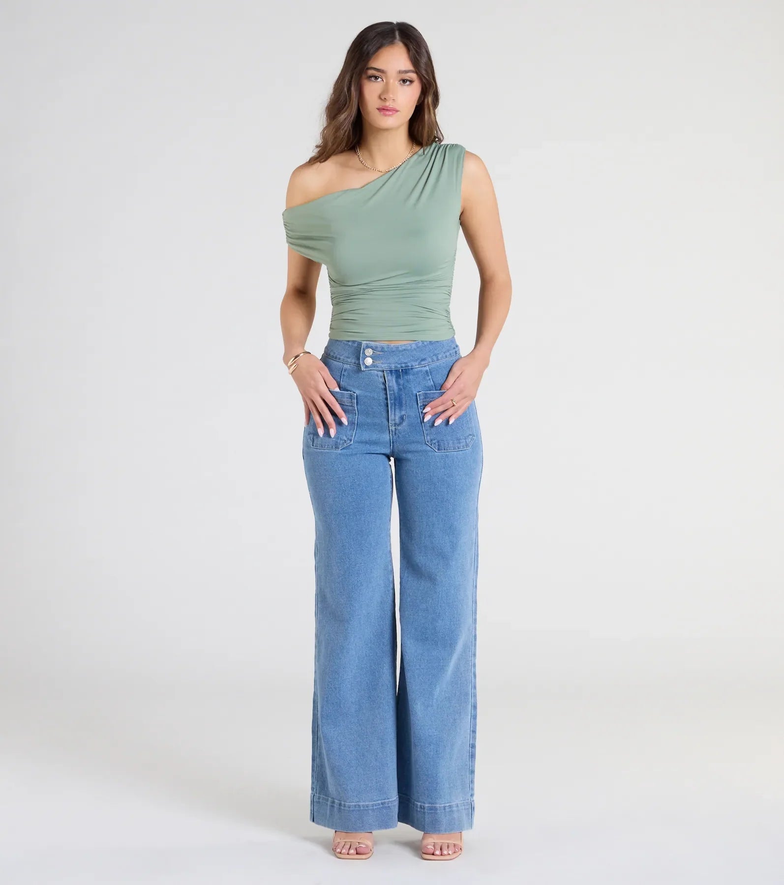 Flirty Style One Shoulder Crop Top