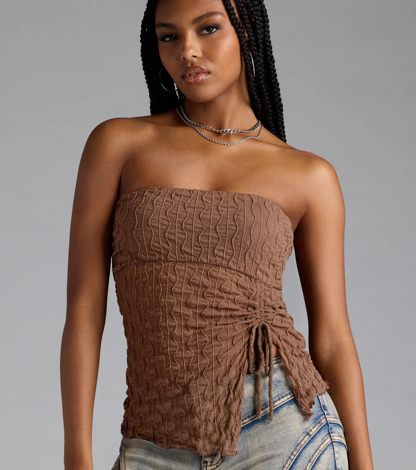 Trendy Era Sheer Mesh Tube Top