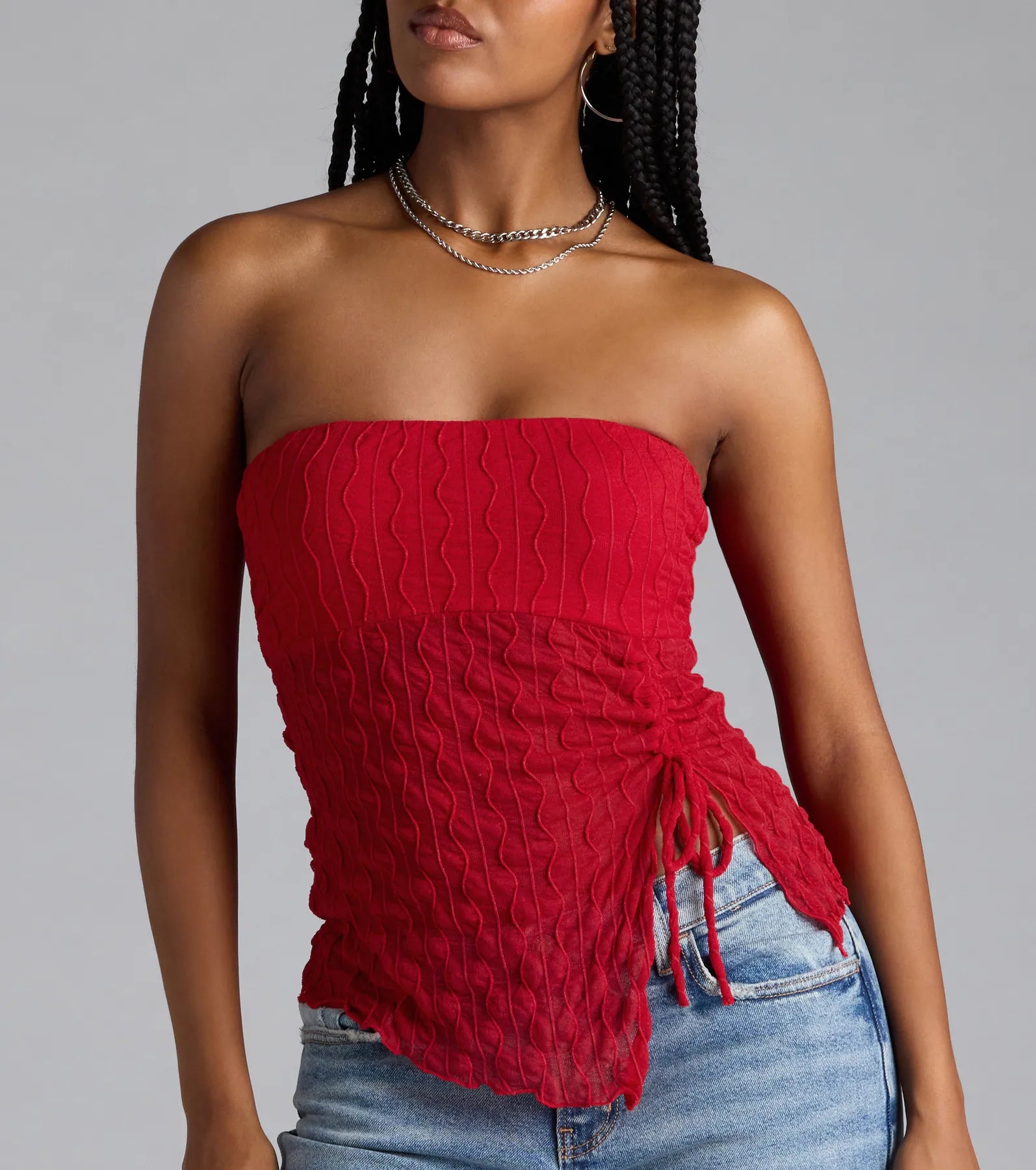 Trendy Era Sheer Mesh Tube Top