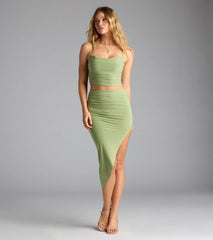 Always Happy Hour Cowl Neck Crop Top