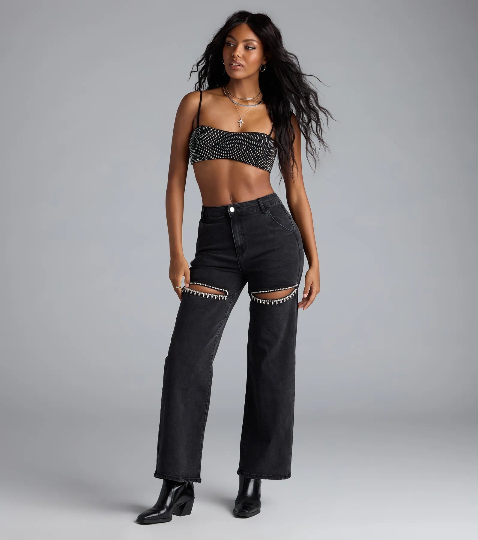 Just For Tonight Rhinestone Bra Top