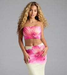 Sandy Shores Tropical Floral Crop Top