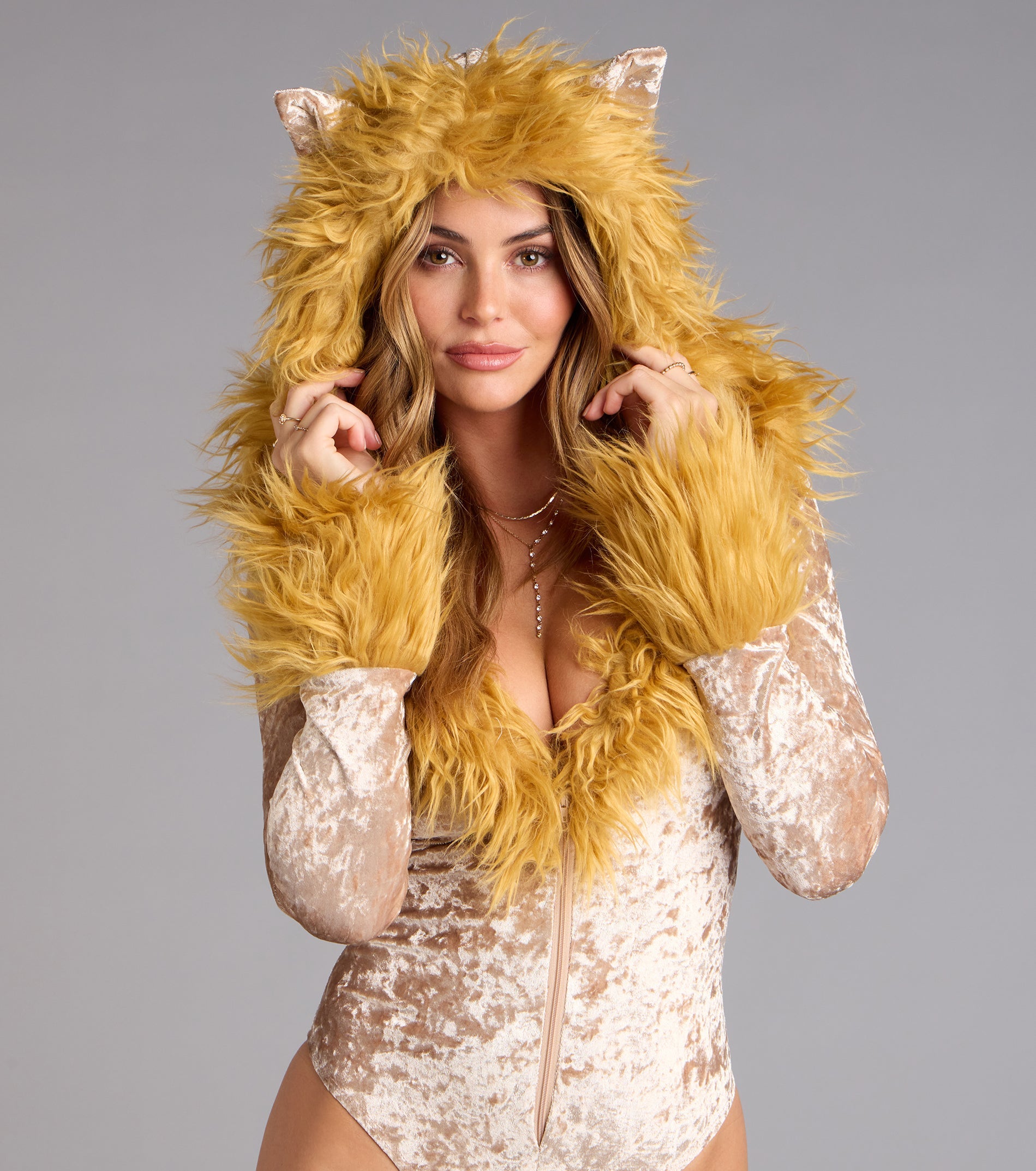 Hear Me Roar Lion Velvet Bodysuit
