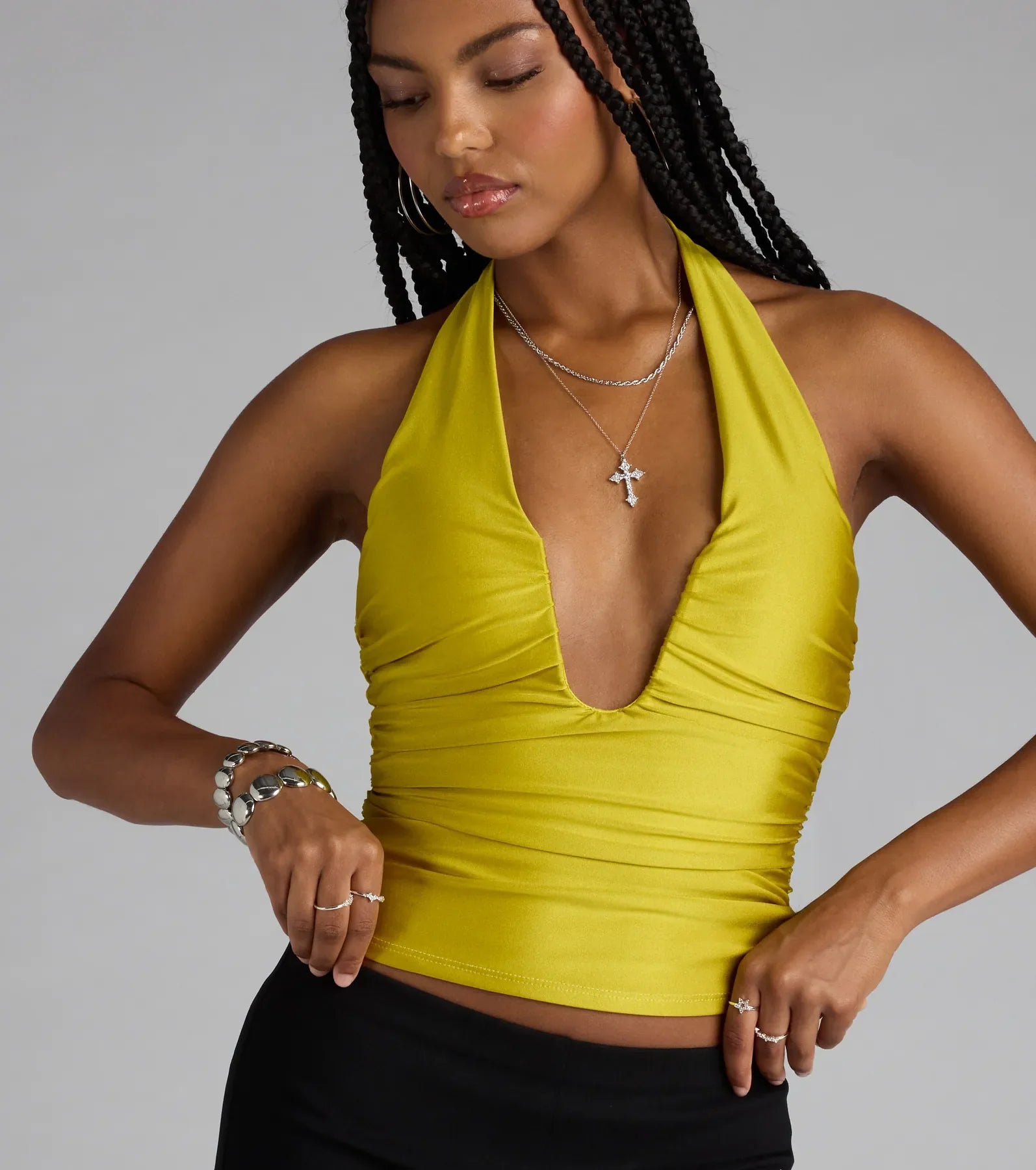 Major Vibe Plunge Halter Top