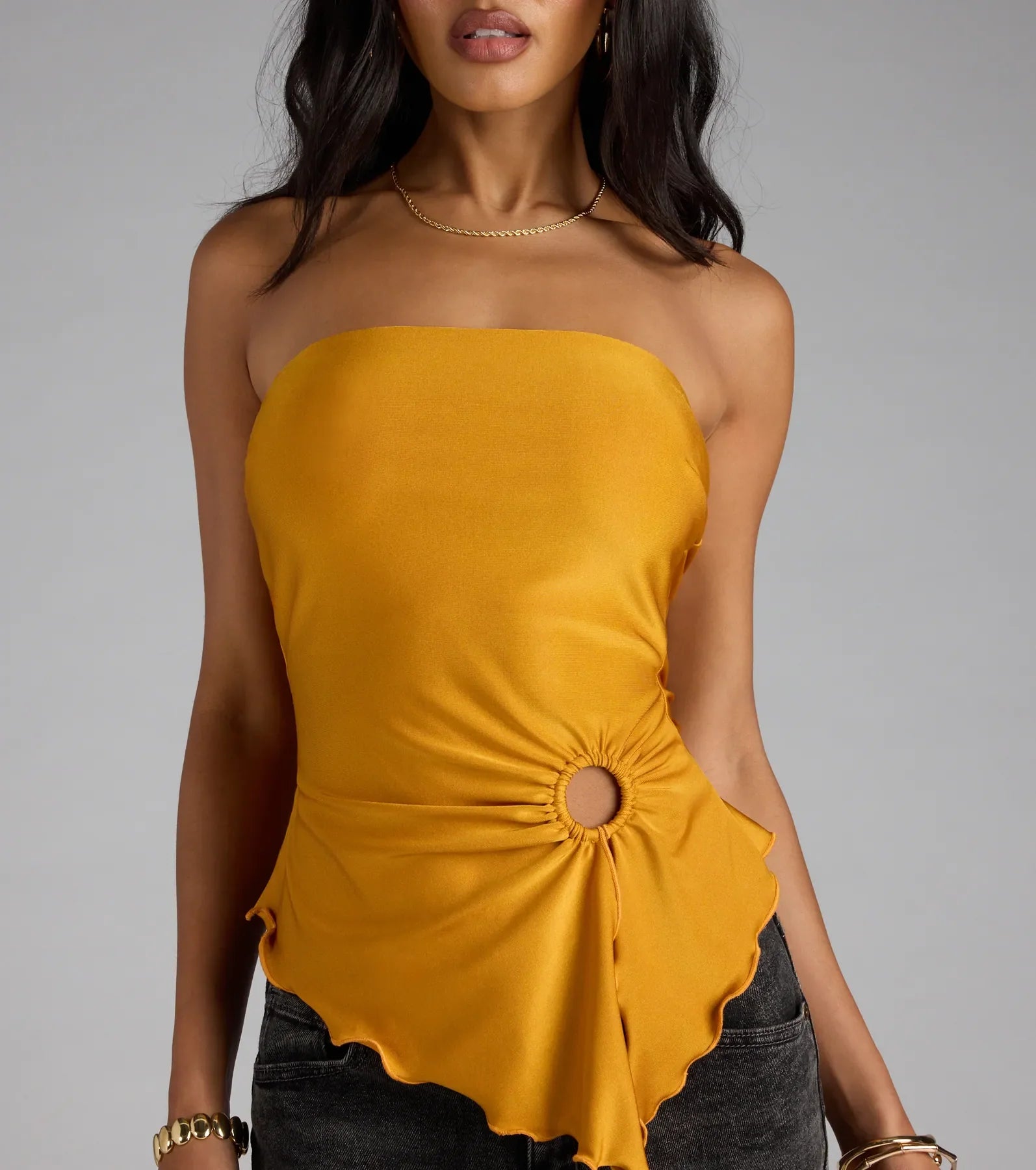 Alluring Muse Cutout Tube Top