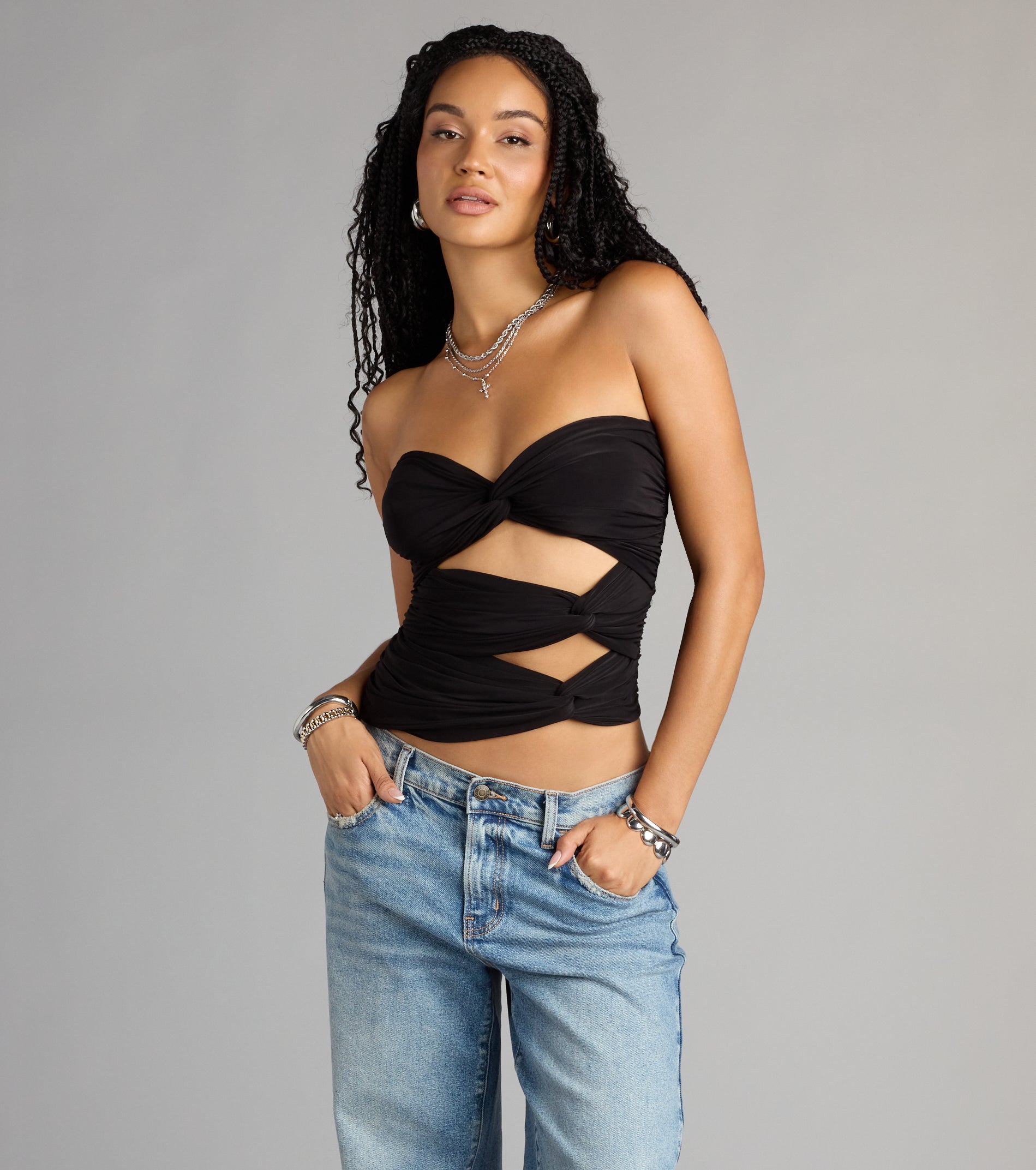 Knot Your Average Tube Cutout Crop Top