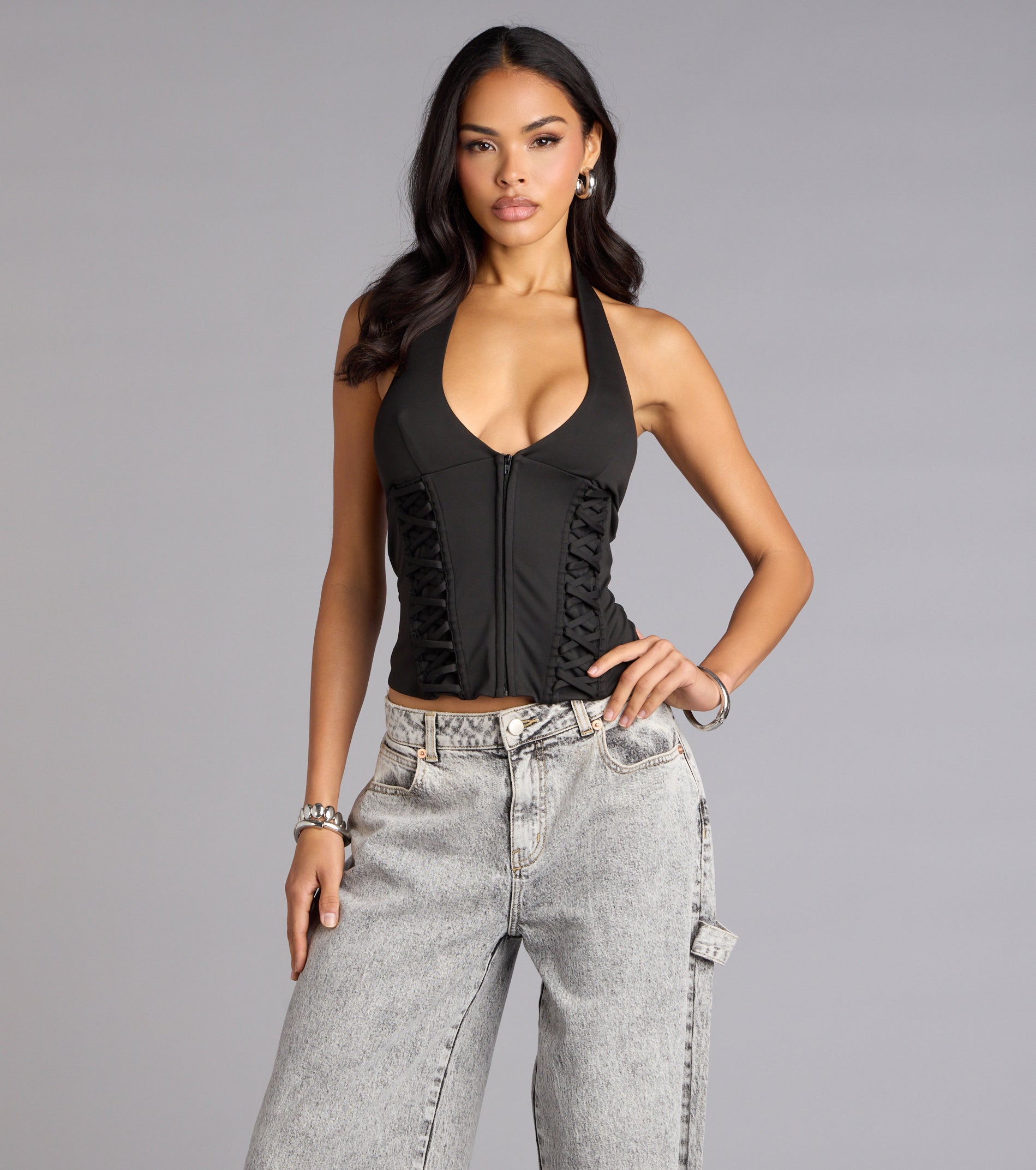 Hot Streak Lace Up Corset Top