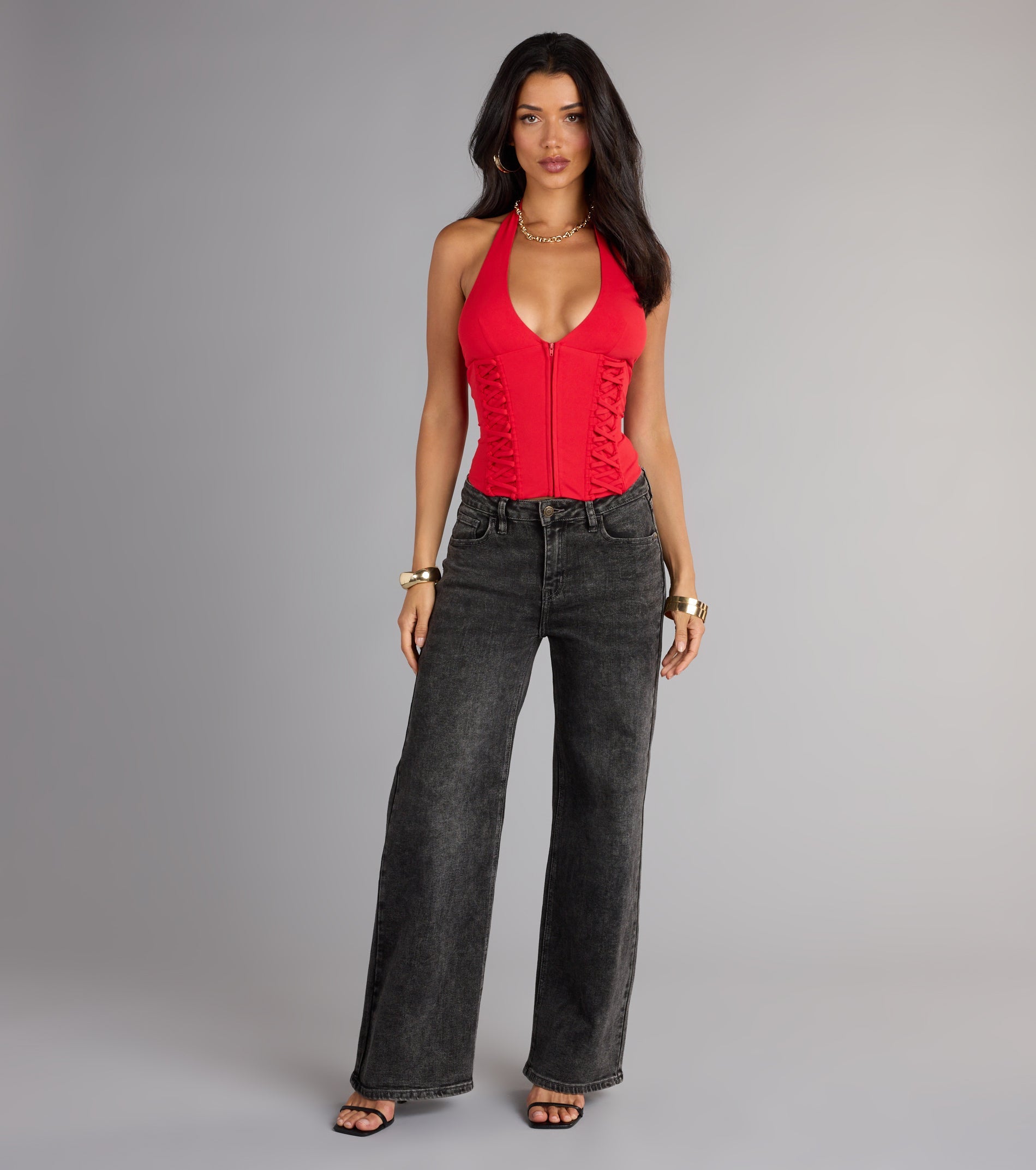 Hot Streak Lace Up Corset Top