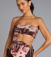 Floral Cutie Mesh Asymmetrical Top