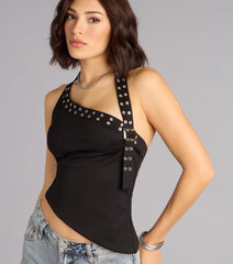 Buckle Up Asymmetrical Halter Top