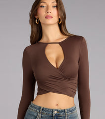 Wrapped Cutie Long Sleeve Crop Top
