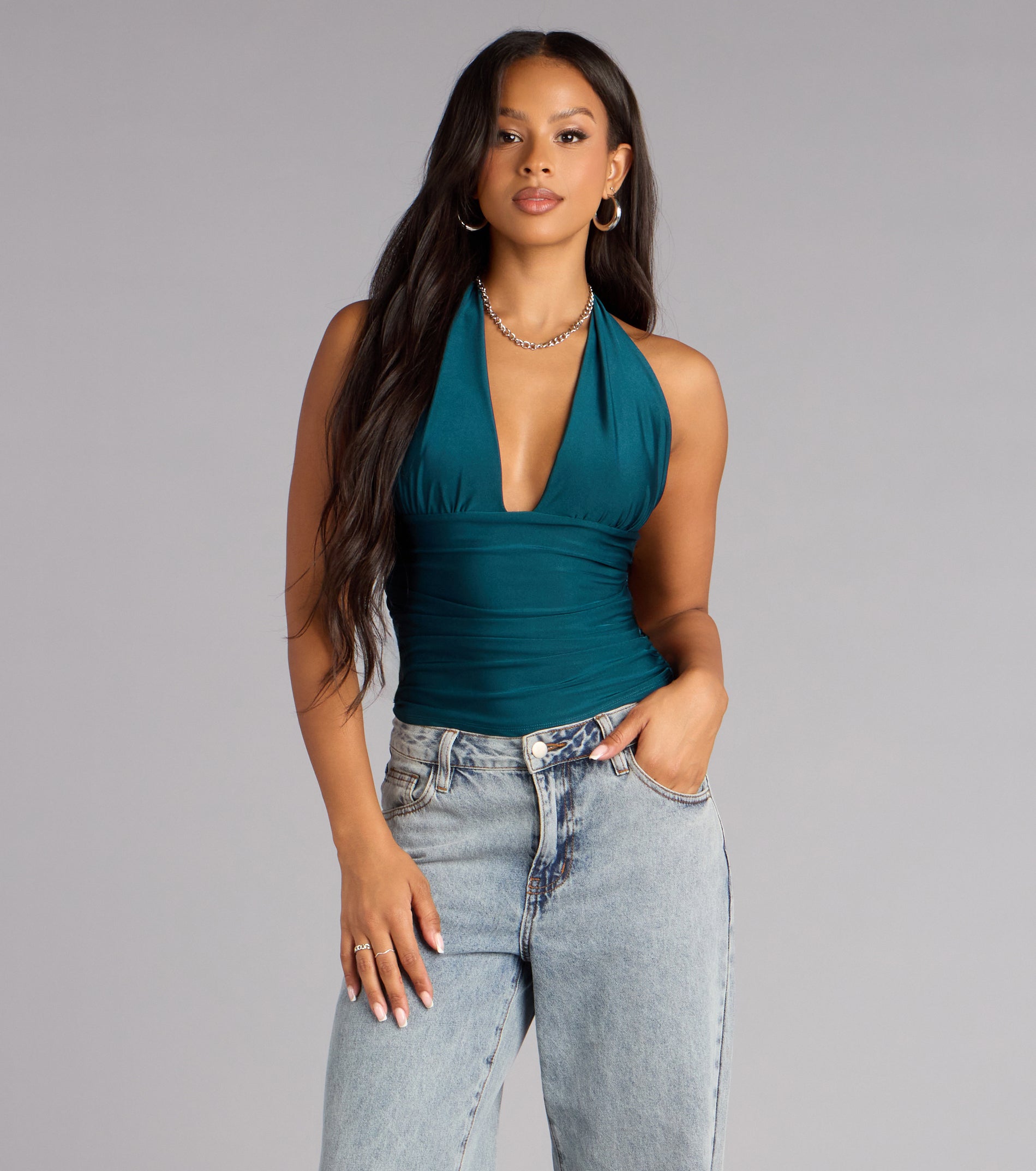 Serving Vibes Halter Crop Top
