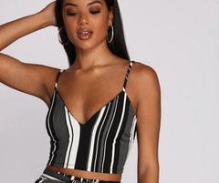 Chic In Stripes Crop Top
