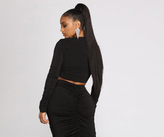 Excuse Me Miss Ruched Crop Top