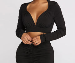 Excuse Me Miss Ruched Crop Top